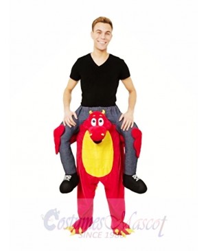 Piggyback Carry Me Ride on Red Dragon Mascot Costume