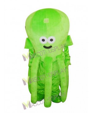 Cute Green Octopus Mascot Costume