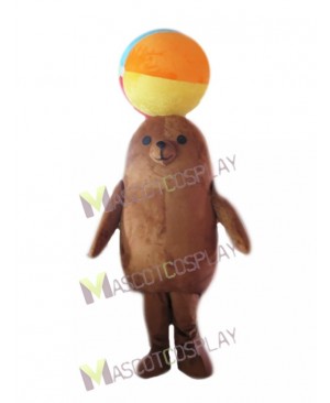 Cute Brown Sea Lion for Aquarium Show Mascot Costume