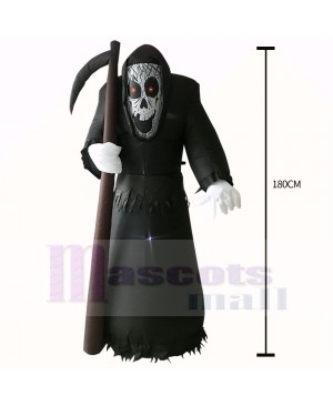 6ft Inflatable Grim Reaper with Scythe Prop Sickle Death Decoration Halloween Holiday Outdoor Yard Lawn Art Decor