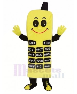 Yellow Phone Mascot Costume Cartoon	