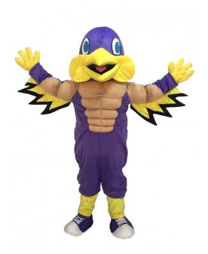 Mighty Golden Eagle Purple and Yellow Mascot Costume