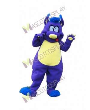 High Quality Adult Purple Monster with Yellow Belly Mascot Costume