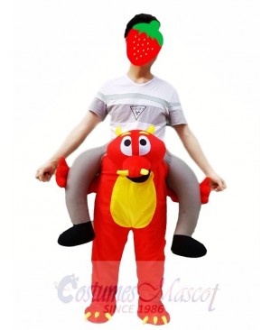 Fire Dragon Piggyback Carry Me Ride on Red Dragon Mascot Costume
