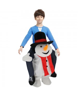 Cute Snowman Carry me Ride on Halloween Christmas Costume for Adult/Kid