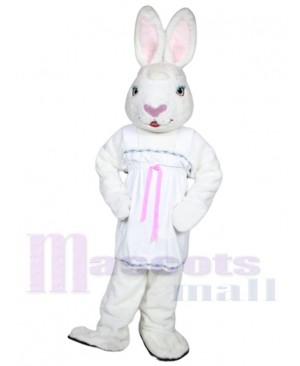 Mrs. White Bunny mascot costume
