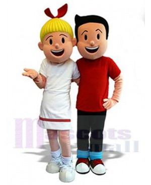 Boy and Girl mascot costume