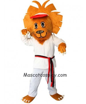 White Happy Lion Plush Adult Mascot Costume