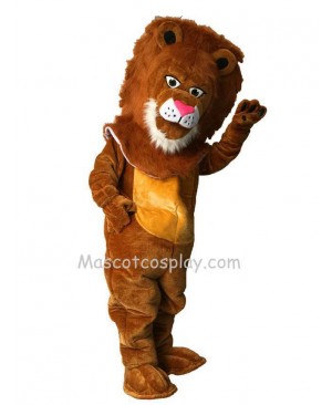 Cute Tan Wally Lion Mascot Costume