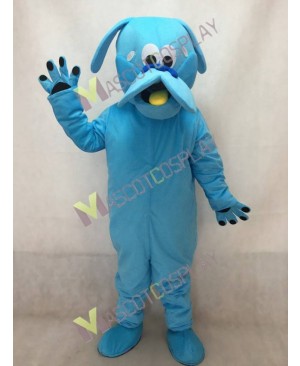 Blue Dog Mascot Costume with Yellow Tongue