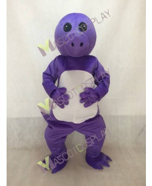 Purple Dinosaur Mascot Costume with White Belly