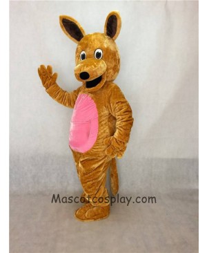 Cute Realistic Brown Kangaroo Mascot Adult Costume