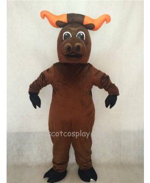 Hot Sale Adorable Realistic New Popular Professional Brown Longhorn Ox Cattle Mascot Costume