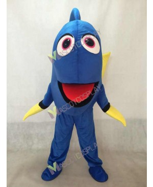 Blue Fish Mascot Costume Cartoon Character Halloween