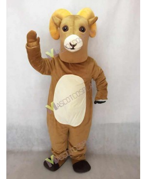 Hot Sale Tan Rocky Ram Mascot Costume with White Belly