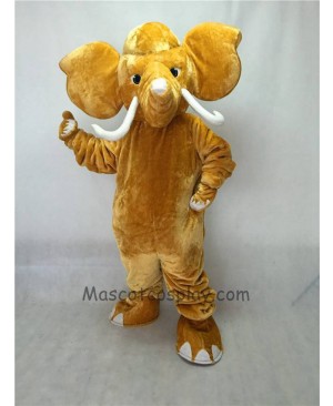 Cute Mammoth Elephant with Long Tusk Mascot Costume