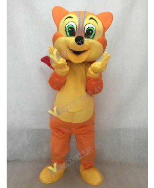 Realistic Adult Funny Squirrel with Red Tail Mascot Costume