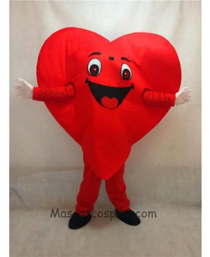 High Quality Adult Red Love Heart Mascot Costume Fancy Dress for Valentine Outfit