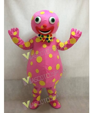 Pink Spotted Clown Mascot Adult Costume