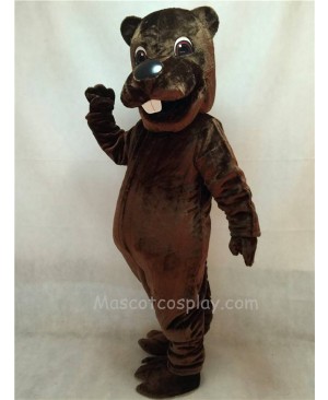 Cute Barney Beaver Mascot Costume