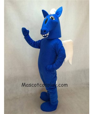 High Quality Realistic New Winged Horse Blue Pegasus Horse Mascot Costume