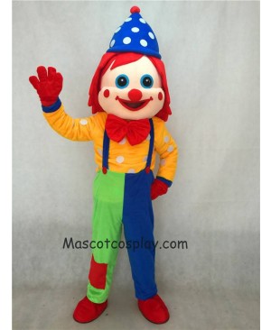 Hot Sale Adorable Realistic New Blue Hat Clown Adult Funny Mascot Costume
