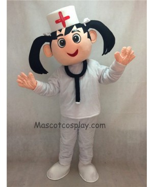 Hot Sale Adorable Realistic New Nurse in White Hat and Suit Mascot Costume