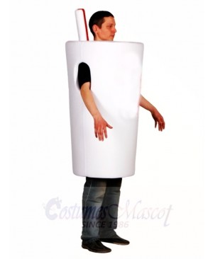 White Bottle Cup Mascot Costumes Drink