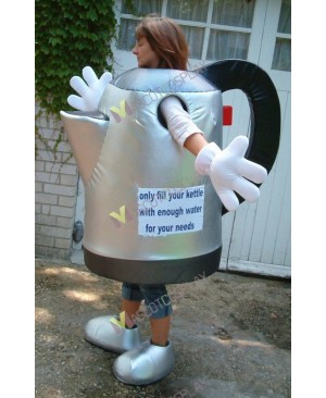 High Quality Adult Silver Kettle Mascot Costume