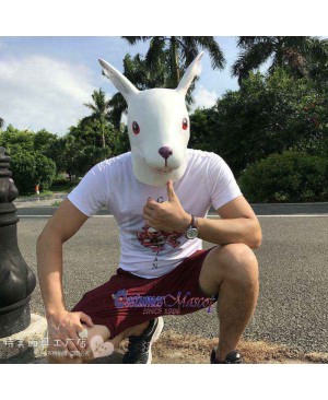 Latex Rabbit Easter Bunny Head Mask Full Head Animal Mask Cosplay Masquerade