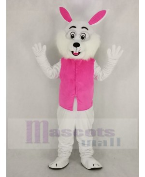 Wendell Rabbit Easter Bunny in Pink Vest Mascot Costume