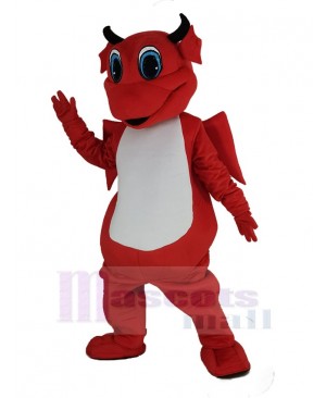 Red Dragon with White Belly Mascot Costumes Cartoon