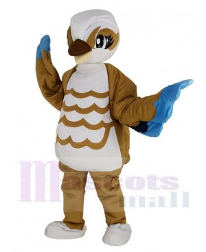 Brown and White Bird Mascot Costume