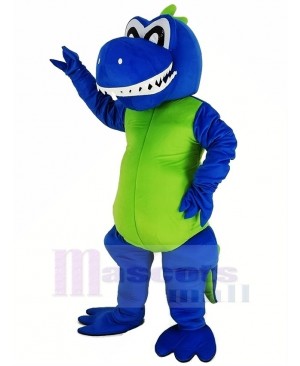 Smiling Blue Dragon Mascot Costume Animal