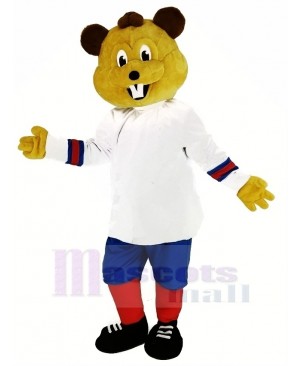 Brown Beaver with White Coat Mascot Costume Animal