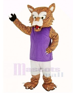 Wildcat with Purple Vest Mascot Costume Animal