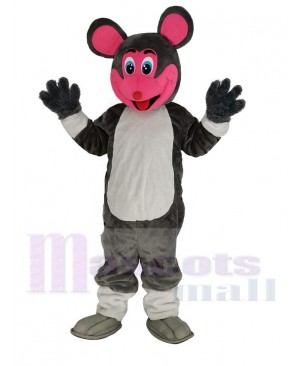 Smiling Mouse with Red Face Mascot Costume