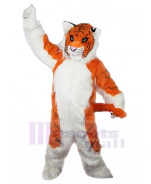 Long-haired Orange and White Tiger Mascot Costume Fursuit