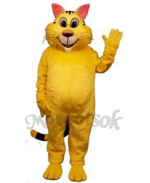 Cute Big Yeller Cat Mascot Costume