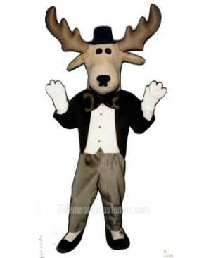 Cute Moose About Town Mascot Costume