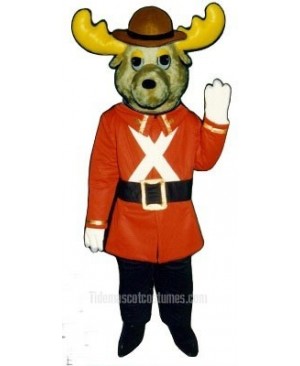 Cute Mountie Moose Mascot Costume