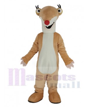 Ground Sloth with Red Nose Sid for Ice Age Mascot Costume Animal