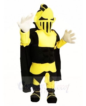 Black and Yellow Knight Warrior Mascot Costumes People