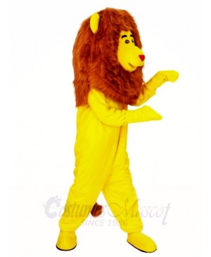 Yellow Lion Brown Mane Mascot Costumes Animal