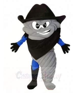 Tornado Disaster with Black Cowboy Hat Mascot Costumes 