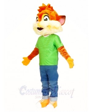 Fox in Green Shirt Mascot Costumes Animal