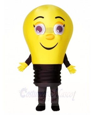 Yellow Lamp Light Bulb Mascot Costumes 