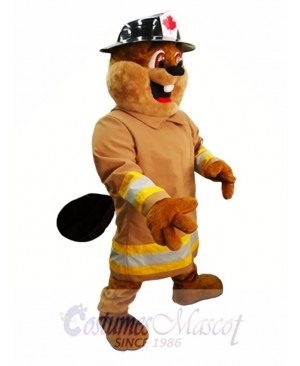 Beaver in Hat Mascot Costume Burny Beaver Mascot Costumes