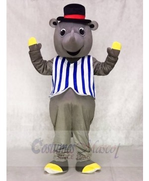 R.I. Nocerous Rhino with Vest & Hat Mascot Costumes Animal