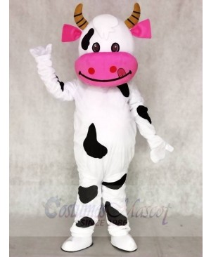 Pink Ear Cow Mascot Costumes Animal